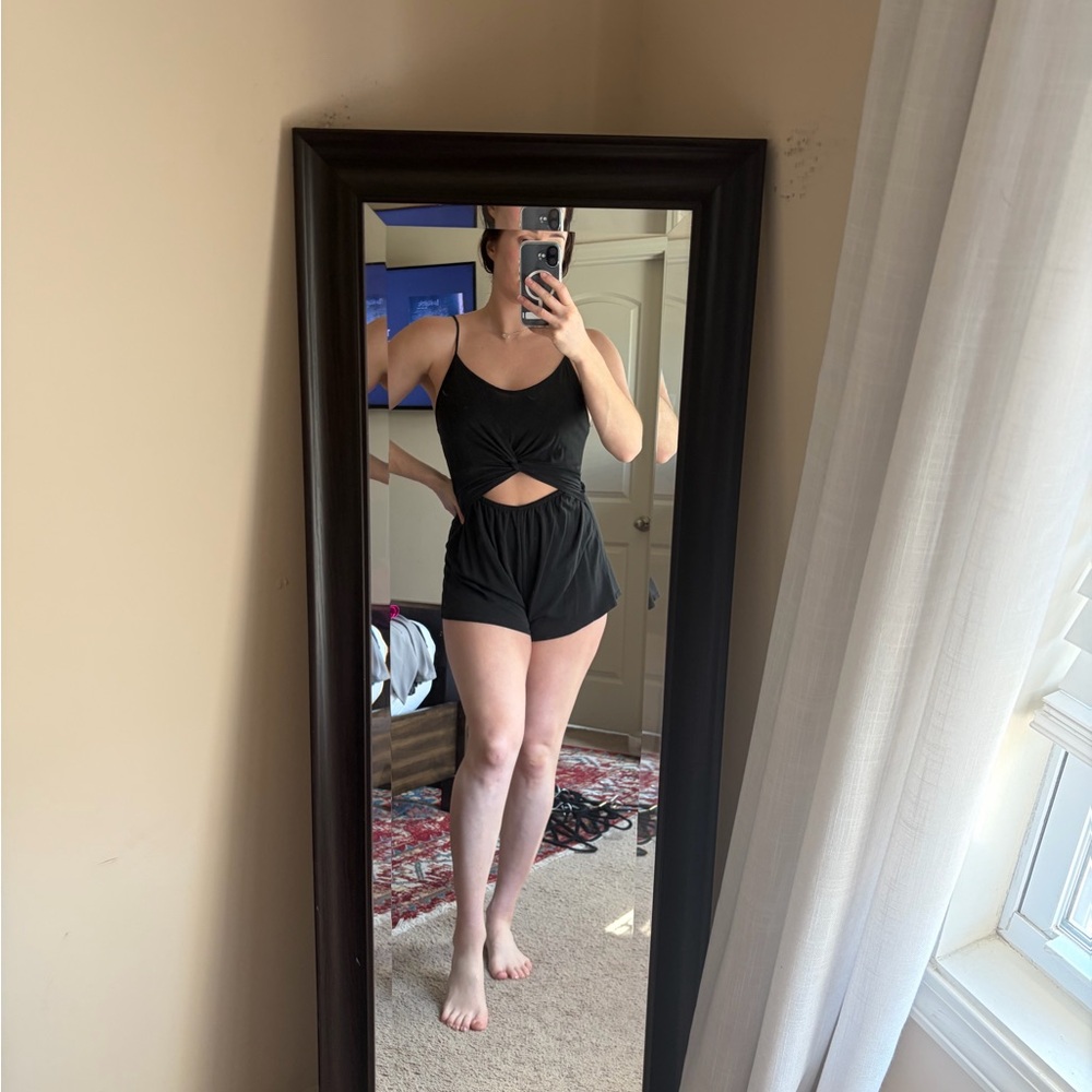 Black Cutout Romper - Spaghetti Strap Summer Playsuit